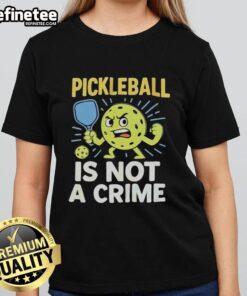 Official Pickleball Is Not A Crime Ladies Tee in vibrant colors, perfect for pickleball enthusiasts and casual wear.