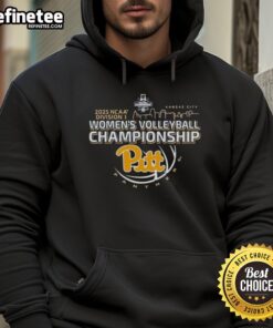 Official Pitt Panthers 2025 NCAA Division I Women's Volleyball Championship Final Four Bound Hoodie in navy blue.