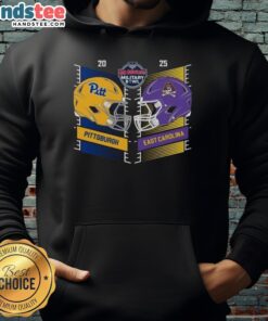 Official Pittsburgh Panthers vs East Carolina Pirates 2025 Military Bowl head-to-head helmet hoodie design