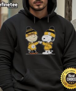 Alt Text: Official Pittsburgh Steelers Snoopy and Charlie Brown Best Friends Hoodie featuring vibrant team colors and playful design.