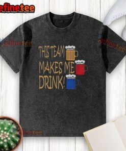 Official Pittsburgh Steelers 'This Team Makes Me Drink' washed t-shirt featuring team logo and trendy design.