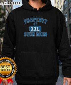 Official Property Of XXL Your Mom Curved Letters Hoodie in black, featuring stylish curved lettering design.