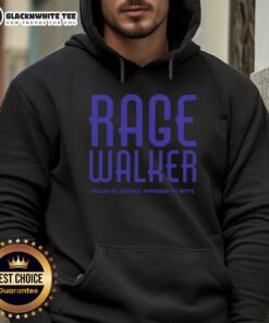 Official Rage Walker Fueled By Silence Powered By Spite Hoodie displayed on a mannequin against a neutral background.