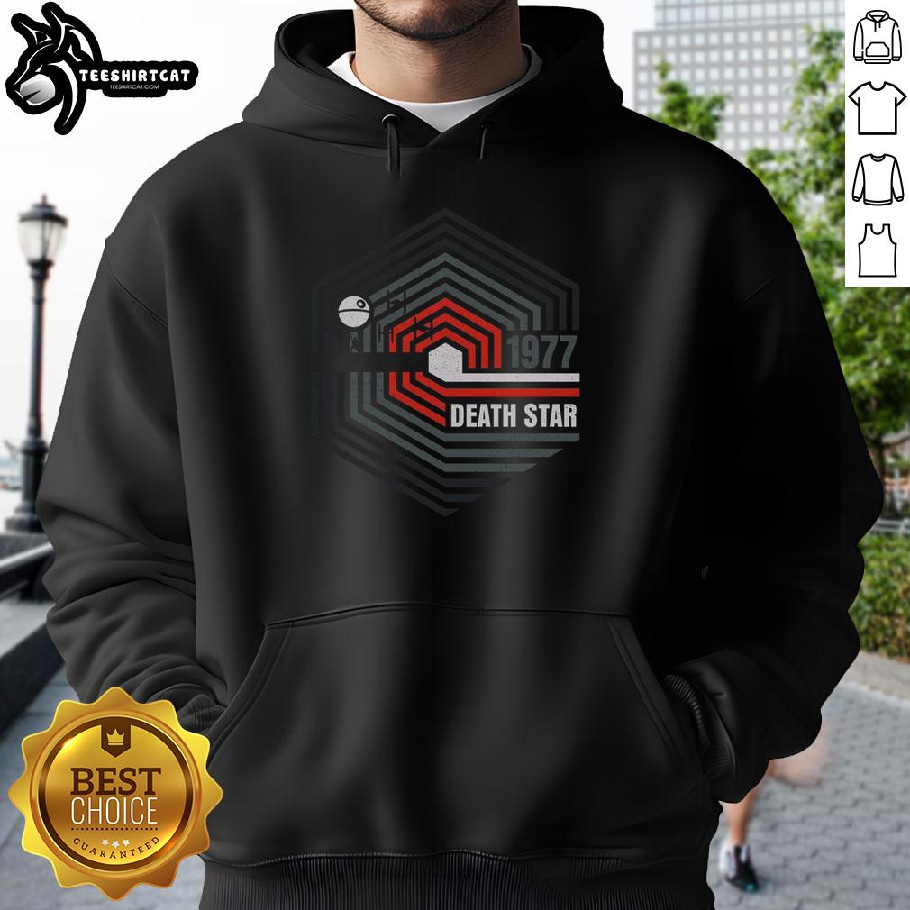 official-retro-1977-death-star-hoodie Official Retro 1977 Death Star Hoodie featuring iconic Star Wars design, perfect for fans and vintage style enthusiasts.