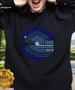 Official Retro 1980 Hoth Sweatshirt featuring iconic snow planet design and vintage style for fans of sci-fi apparel.
