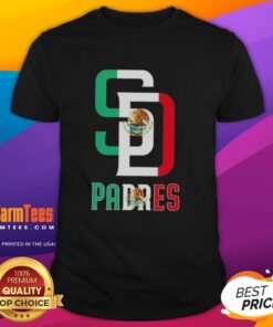 Official San Diego Padres Baseball T-Shirt featuring the Mexican flag design, perfect for fans celebrating their heritage.