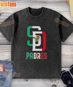 Official San Diego Padres baseball t-shirt featuring the Mexican flag design, perfect for fans and casual wear.