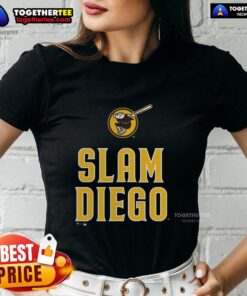 Official San Diego Padres Brown Slam Diego Ladies Tee showcasing team spirit and style for female fans.
