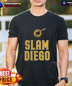 Alt Text: Official San Diego Padres Brown Slam Diego T-Shirt featuring team logo and bold graphics for fans and collectors.
