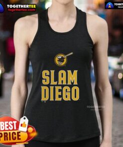 Official San Diego Padres Brown Slam Diego Tank Top featuring team logo and vibrant design for baseball fans.