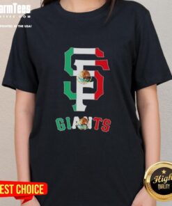 Official San Francisco Giants baseball tee featuring a Mexican flag design, perfect for fans celebrating culture and sports.