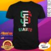 Alt Text: Official San Francisco Giants Baseball X Mexican Flag T-Shirt featuring vibrant colors and team logo for fans.