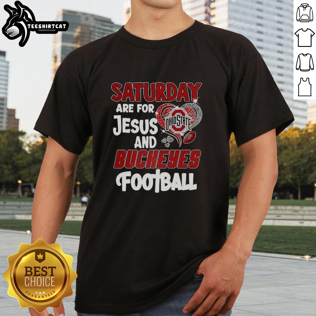 official-saturday-are-for-jesus-and-buckeyes-football-t-shirt Alt Text: Official Saturday Are For Jesus And Buckeyes Football T-Shirt featuring vibrant graphics and a comfortable fit.
