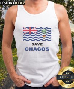Official Save Chagos Campaign tank top featuring a vibrant design supporting the Chagos Islands conservation efforts.