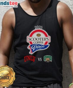 Official Scooters Coffee Frisco Bowl tank top featuring UNLV vs Ohio Bobcats logo in vibrant colors.