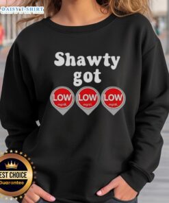 Official Shawty Got Low Diabetes Sweatshirt featuring a stylish design for diabetes awareness and comfort.