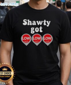 Official Shawty Got Low Diabetes T-Shirt featuring a fun design, perfect for diabetes awareness and casual wear.