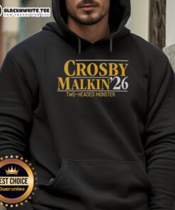 Sidney Crosby and Evgeni Malkin Two-Headed Monster hoodie featuring Pittsburgh Steelers logo and player graphics.