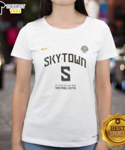 Official Sky Town Chicago Sky Ladies Tee featuring vibrant team colors and logo for fans and supporters.