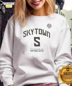 Official Sky Town Chicago Sky sweatshirt featuring vibrant team colors and logo, perfect for fans and casual wear.