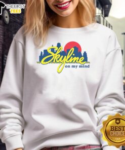 Alt Text: Official Skyline Chili Always On My Mind logo sweatshirt featuring a stylish design perfect for fans of the brand.
