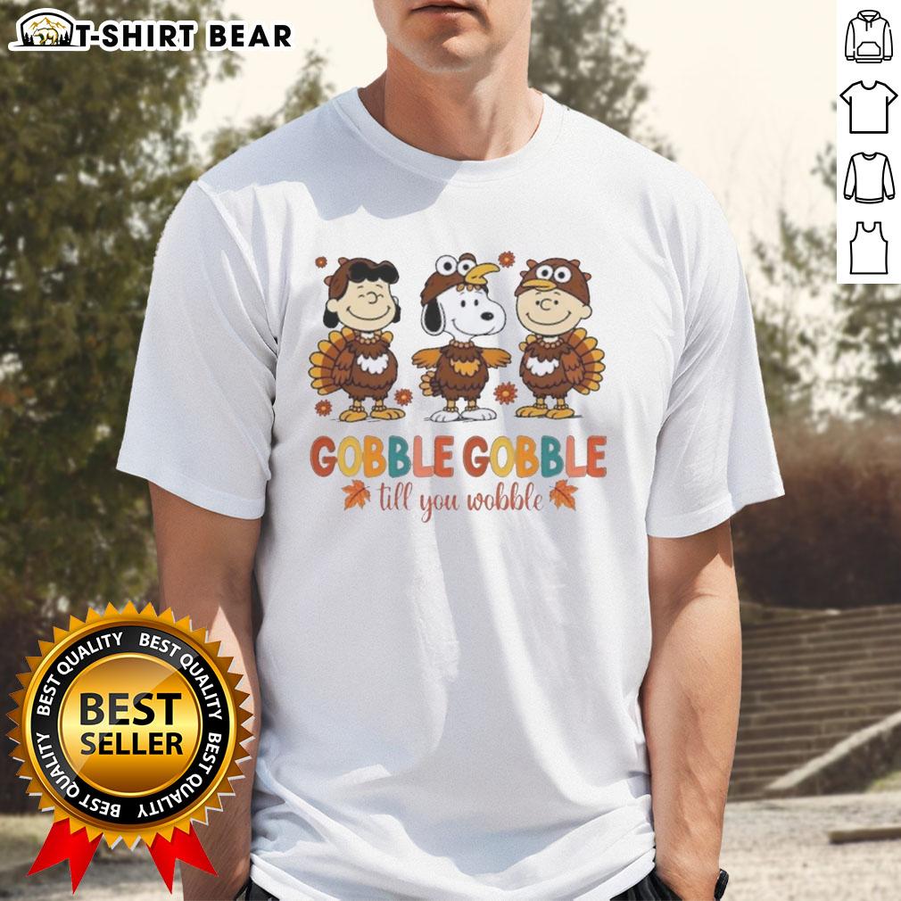 Official Snoopy And Friends Cosplay Turkey Gobble Gobble Till You Wobble Thanksgiving T-Shirt Official Snoopy and Friends Thanksgiving T-Shirt featuring turkey design, perfect for Gobble Gobble Till You Wobble celebrations.