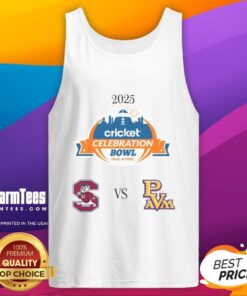 Official South Carolina State Bulldogs vs Prairie View AM Panthers 2025 Celebration Bowl tank top featuring team logos.