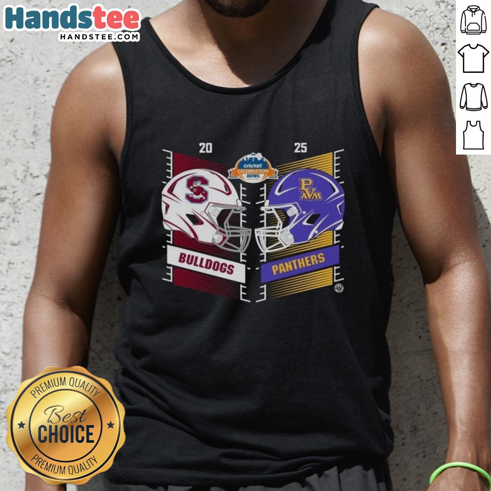 official-south-carolina-state-bulldogs-vs-prairie-view-am-panthers-2025-cricket-celebration-helmet-tank-top Official South Carolina State Bulldogs vs Prairie View AM Panthers 2025 cricket celebration helmet tank top design.