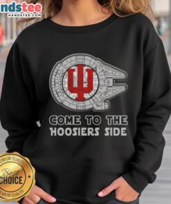 Official Star Wars Indiana Hoosiers side sweatshirt featuring iconic graphics and a cozy design for fans and students.