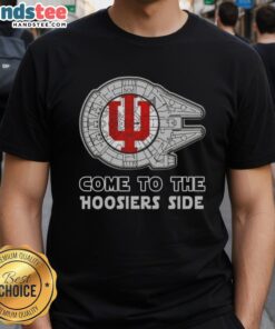 Official Star Wars Come To The Indiana Hoosiers Side T-Shirt featuring iconic graphics for fans and collectors.