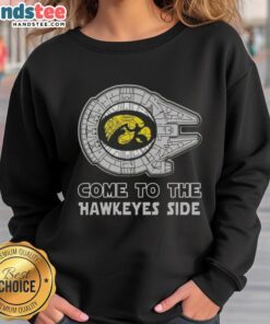 Official Star Wars Come to the Iowa Hawkeyes Side Sweatshirt featuring a stylish design for fans and sports enthusiasts.