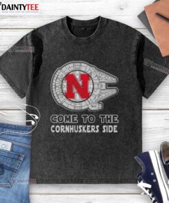 Official Star Wars Nebraska Cornhuskers side washed t-shirt featuring vibrant graphics and a comfortable fit.