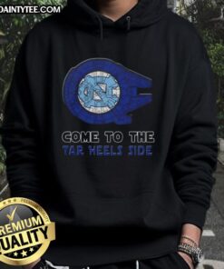 Official Star Wars Come to the North Carolina Tar Heels side hoodie featuring iconic graphics and team colors.