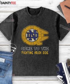 Official Star Wars Come to the Notre Dame Fighting Irish Side washed t-shirt featuring vibrant graphics and a comfortable fit.