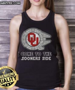 Official Star Wars Come to the Oklahoma Sooners Side Tank Top featuring a unique design for fans and collectors.