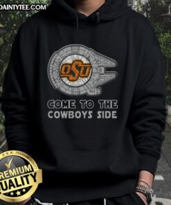 Alt Text: Official Star Wars hoodie for Oklahoma State Cowboys fans featuring iconic designs and team colors.