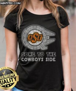 Official Star Wars Oklahoma State Cowboys ladies tee showcasing a stylish design for fans and gamers alike.