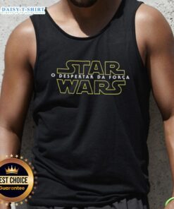 Official Star Wars O Despertar Da Forca tank top featuring iconic characters and vibrant graphics for fans and collectors.