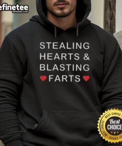 Official Stealing Heart and Blasting Farts Hoodie featuring vibrant design and cozy fit for casual style lovers.