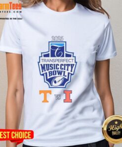 Official Tennessee Volunteers vs Illinois Fighting Illini 2025 Liberty Mutual Music City Bowl ladies tee design.