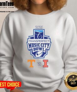 Alt Text: Official Tennessee Volunteers vs Illinois Fighting Illini 2025 Liberty Mutual Music City Bowl sweatshirt design.