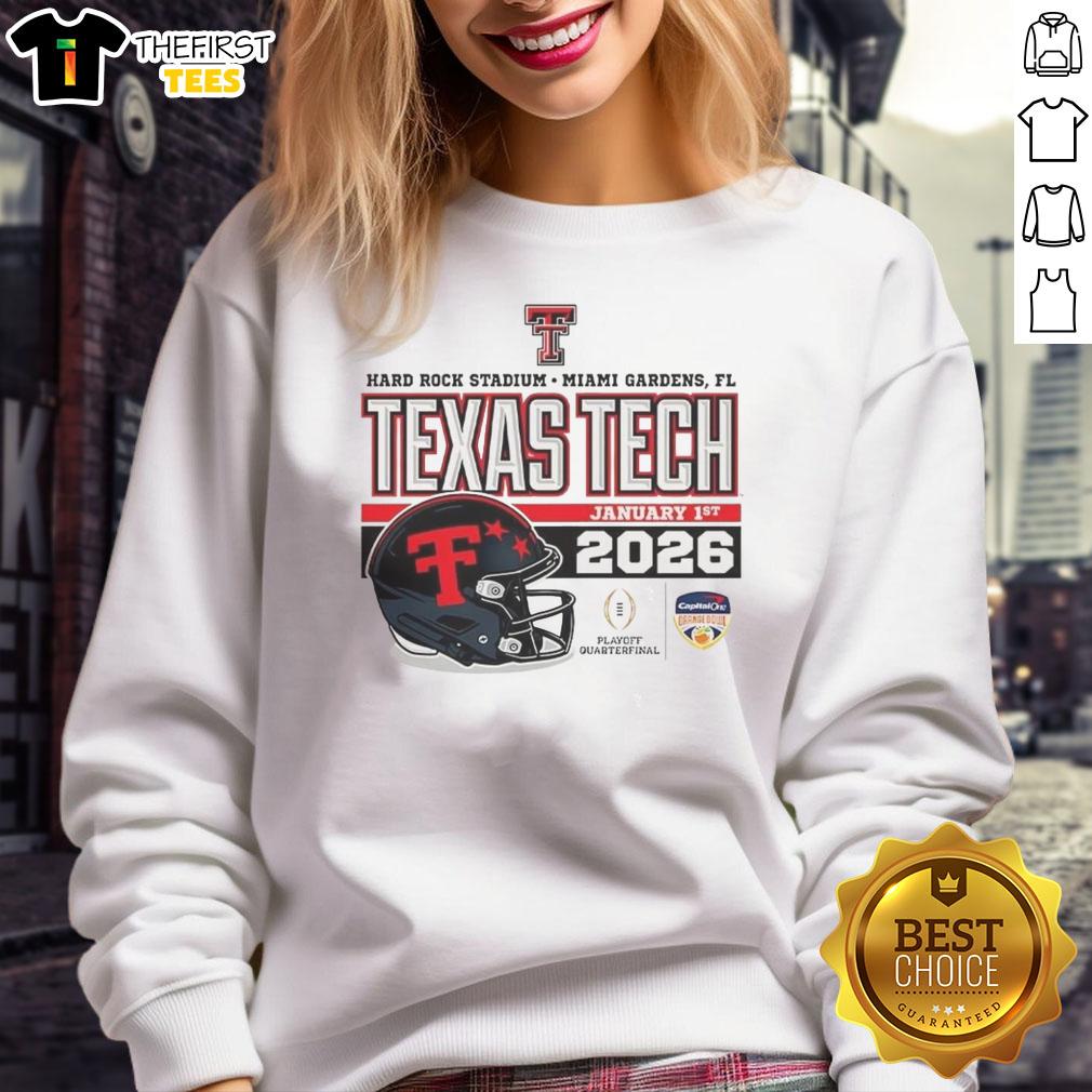 official-texas-tech-red-raiders-january-2026-cfp-hard-rock-stadium-helmet-sweatshirt Official Texas Tech Red Raiders January 2026 CFP sweatshirt featuring helmet design at Hard Rock Stadium.