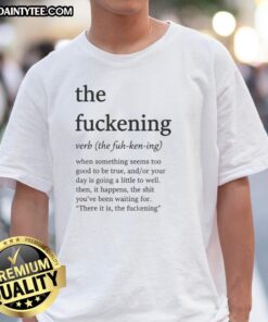 Alt Text: Official The Fuckening Verb T-Shirt featuring bold graphic design on a stylish black cotton fabric.