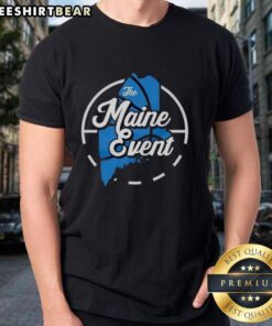 Official The Maine Event Dallas Mavericks Basketball T-Shirt featuring team logo and vibrant colors.