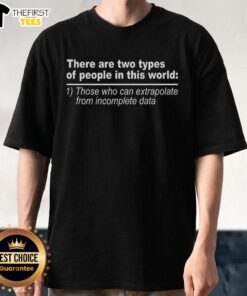 Alt Text: Official There Are Two Types Of People In This World T-Shirt featuring a humorous graphic design for casual wear.