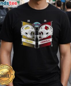 Official Toledo Rockets vs Louisville Cardinals 2025 Boca Raton Bowl head-to-head helmet T-shirt design