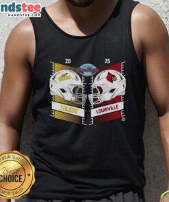 Official Toledo Rockets vs Louisville Cardinals 2025 Boca Raton Bowl head-to-head helmet tank top design.