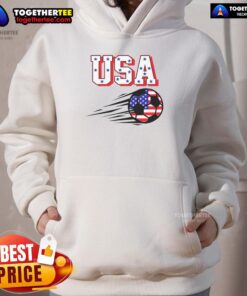 Official USA Soccer Fan Hoodie featuring vibrant colors and team logo, perfect for showing support during games.