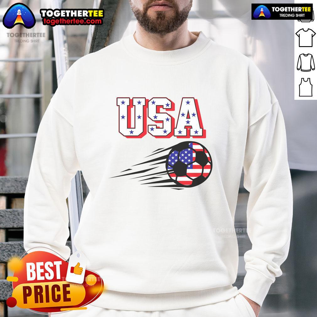 Official Usa Soccer Fan Sweatshirt Official USA Soccer Fan Sweatshirt in red, featuring the USA soccer logo, perfect for cheering on the team.