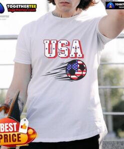 Official USA Soccer Fan T-Shirt featuring vibrant graphics and bold colors, perfect for cheering on your team.